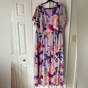 Floral Chi Chi London Long Dress Size 22